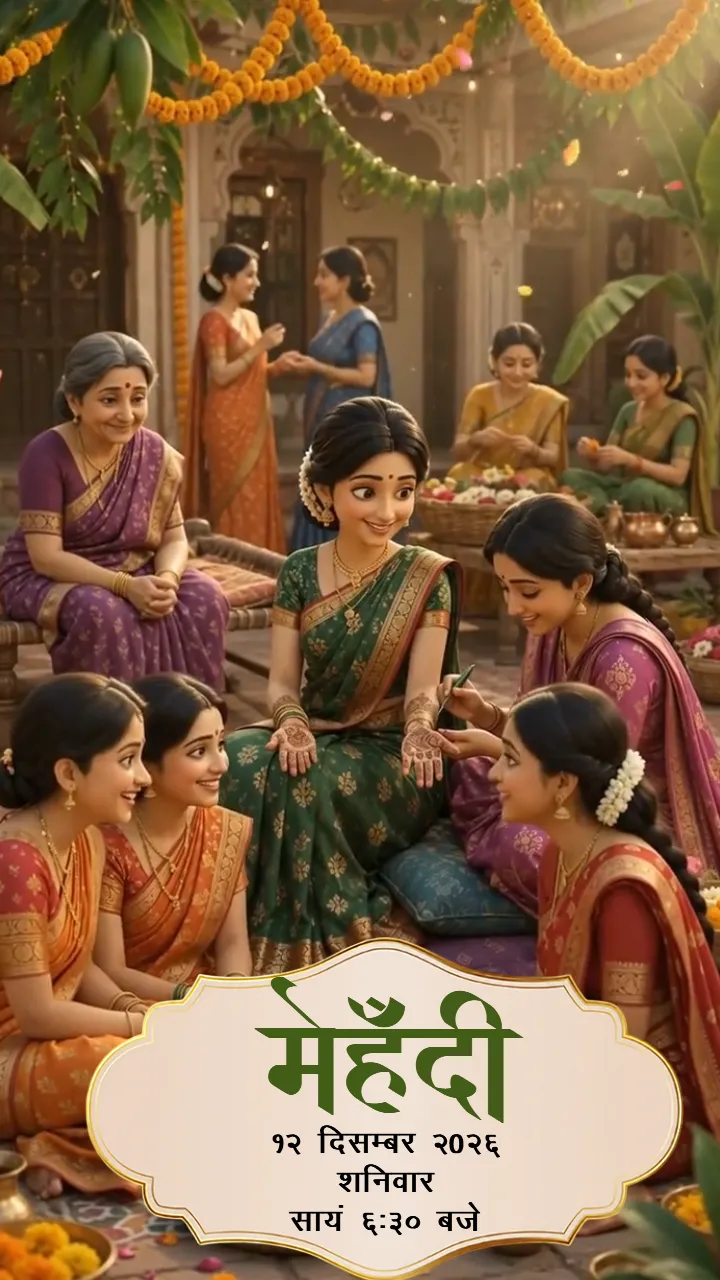 3D Bihari Wedding Invitation Video with Traditional Rituals