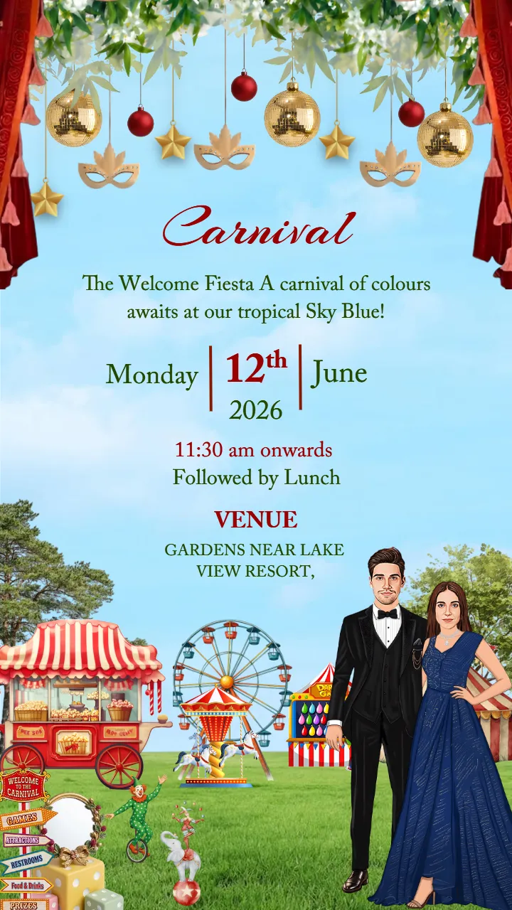 Carnival Invitation Card for Grand Celebration Parties