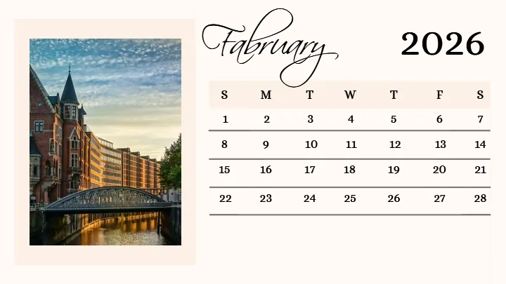 2026 calendar images with modern travel photo design