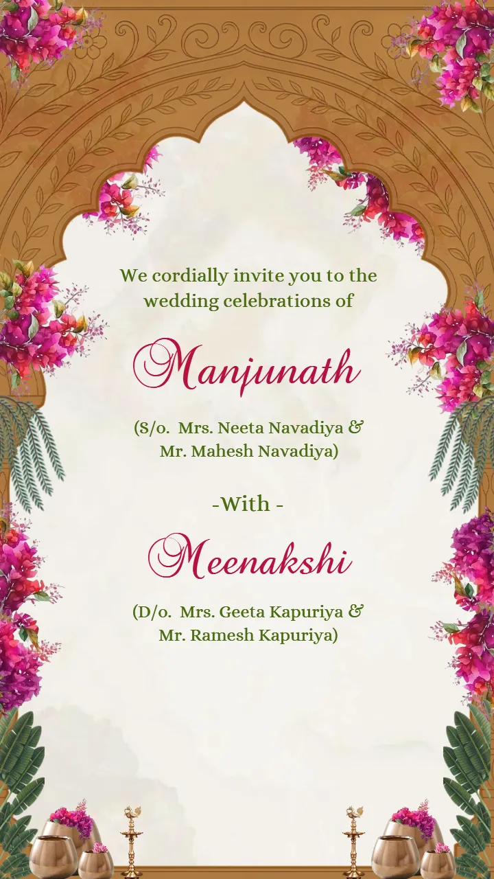South Indian Traditional Wedding Invitation Card Online