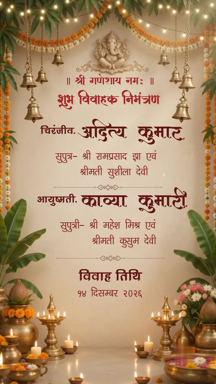 3D Bihari Wedding Invitation Video with Traditional Rituals