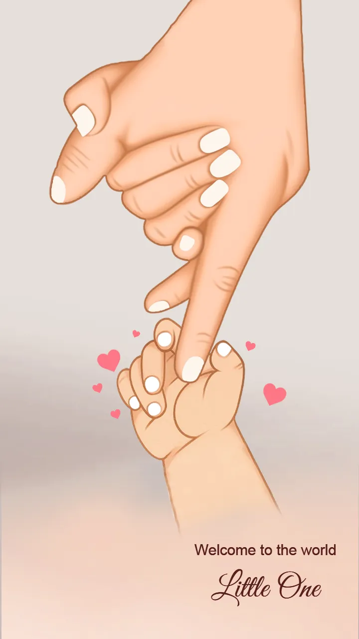 baby announcement video with cute minimal artwork