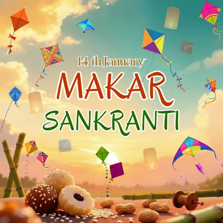 Makar Sankranti Pics Showing Kite Flying and Happiness