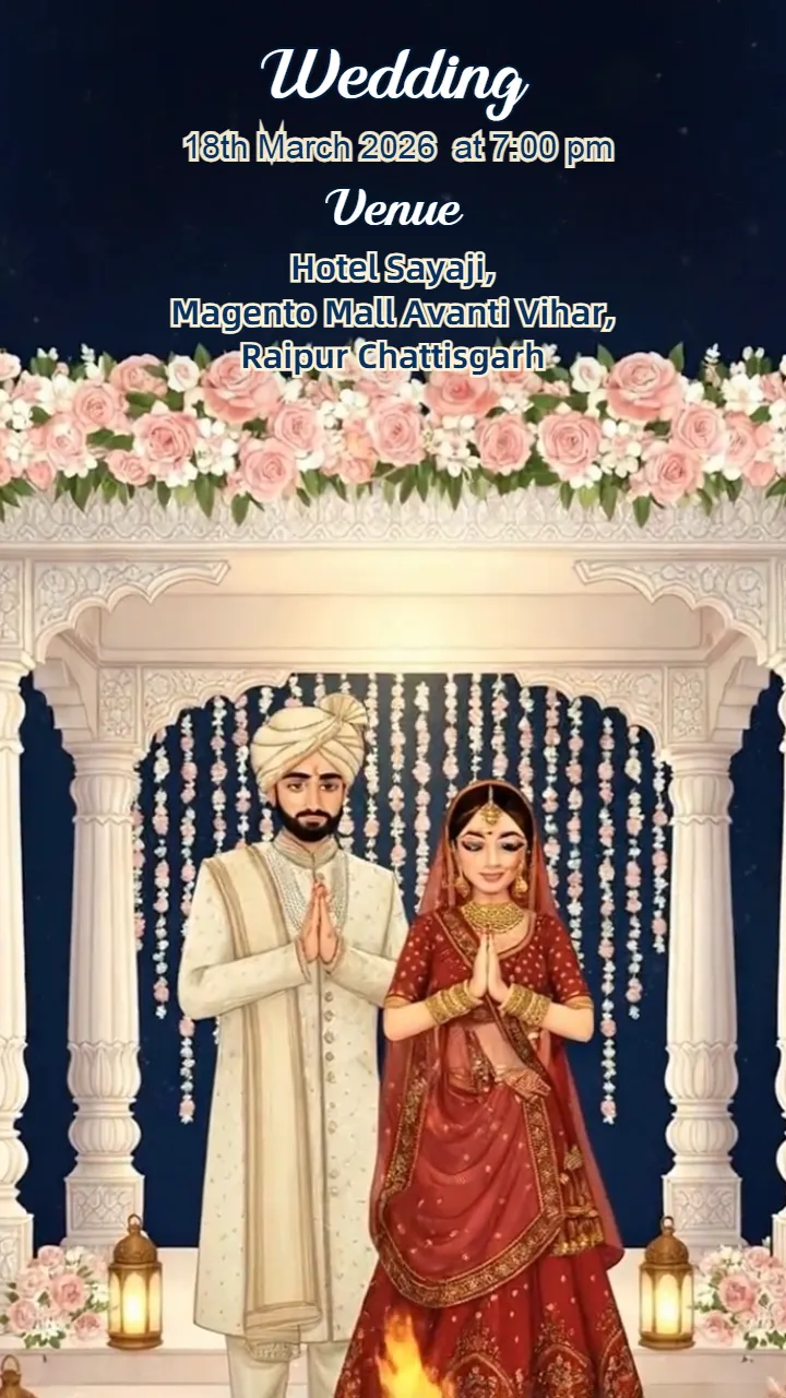 3D Wedding Invitation Video Luxury Hindu Wedding