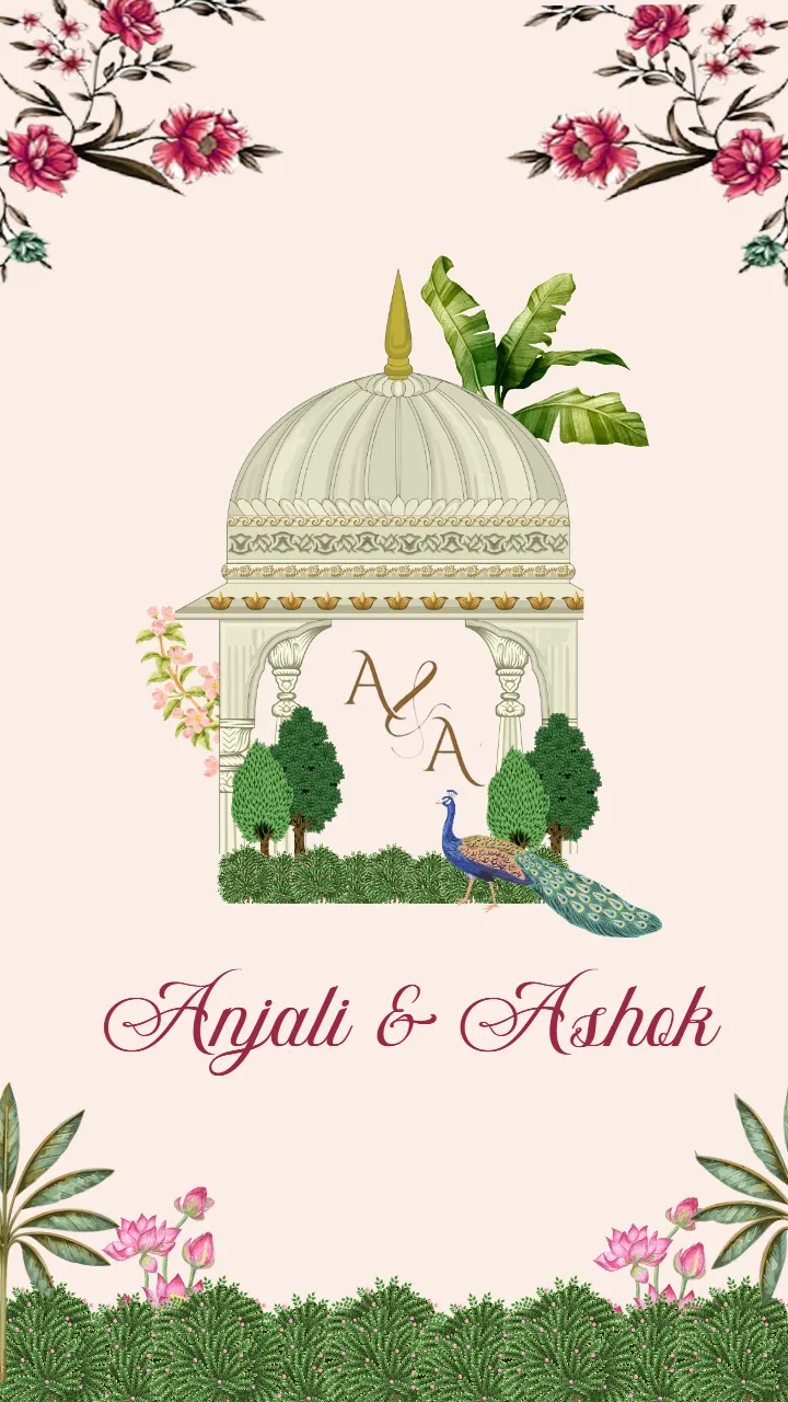 Beautiful Telugu Wedding Invitation Card With Peacock Motif