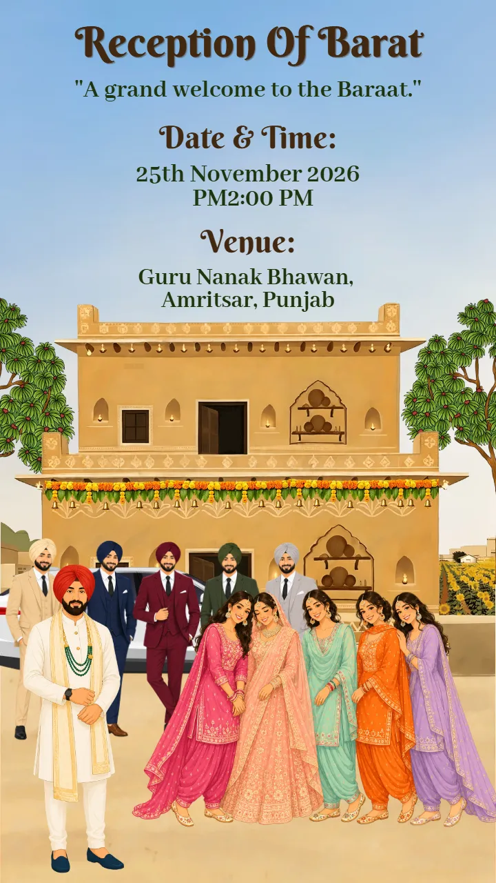 Punjabi Wedding Invitation Video For Anand Karaj Ceremony