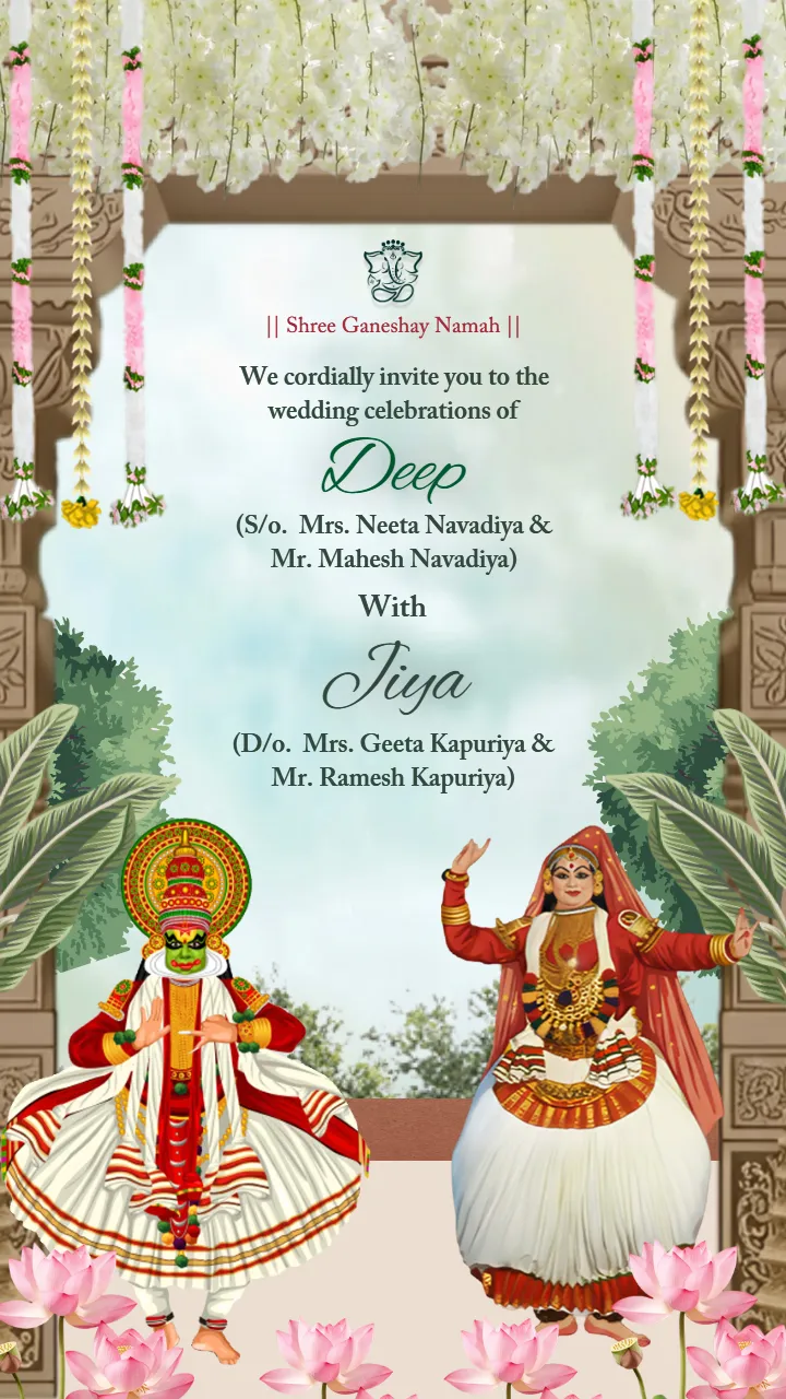 Wedding Invitation Video with Indian Temple Theme