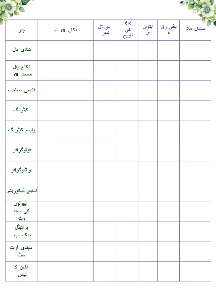Muslim Wedding Planning Checklist PDF for Organized Events