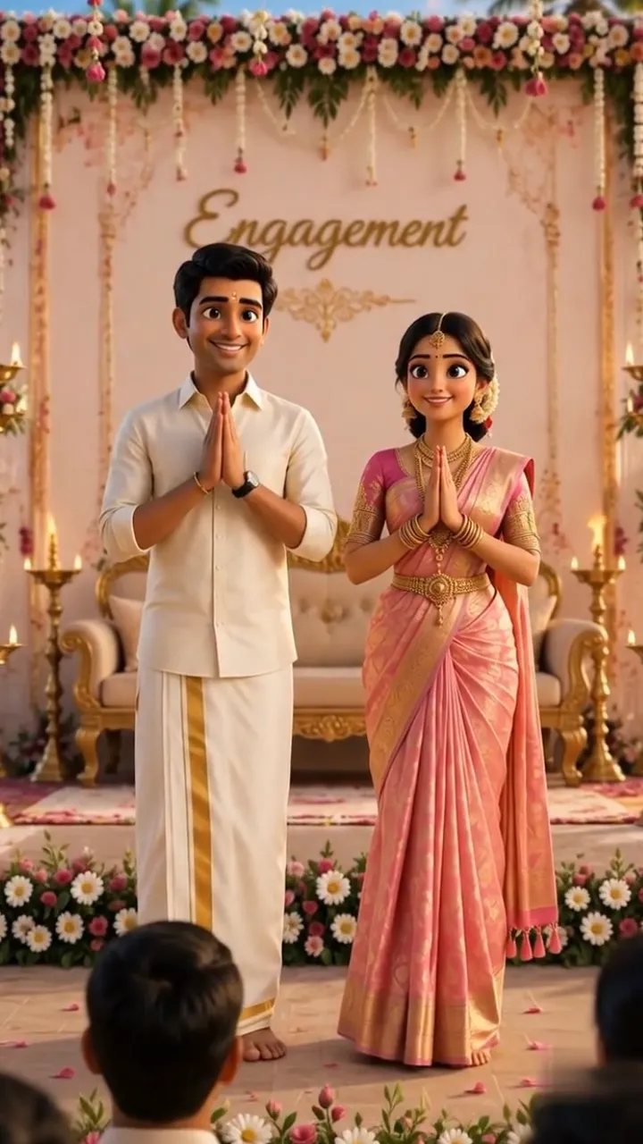 Temple Theme 3D South Indian Engagement Invitation Video