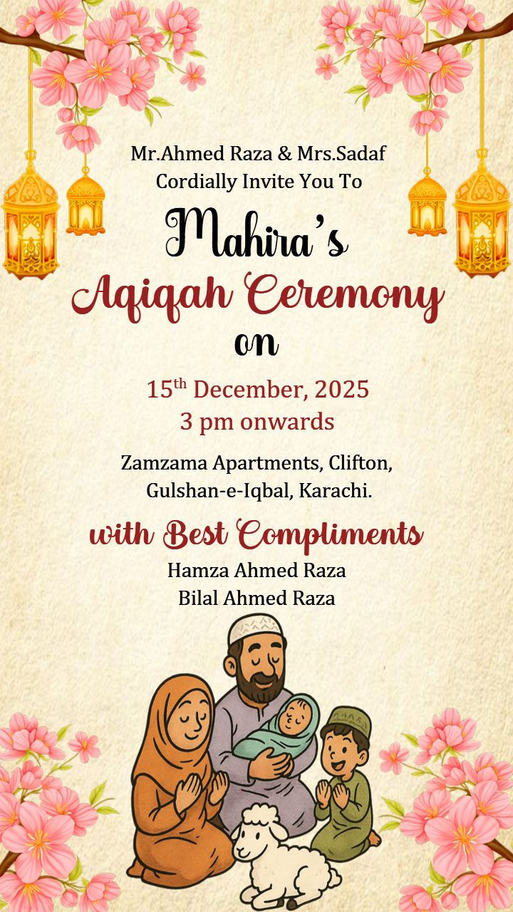 Aqeeqah Invitation Video Template for Baby Girl Event