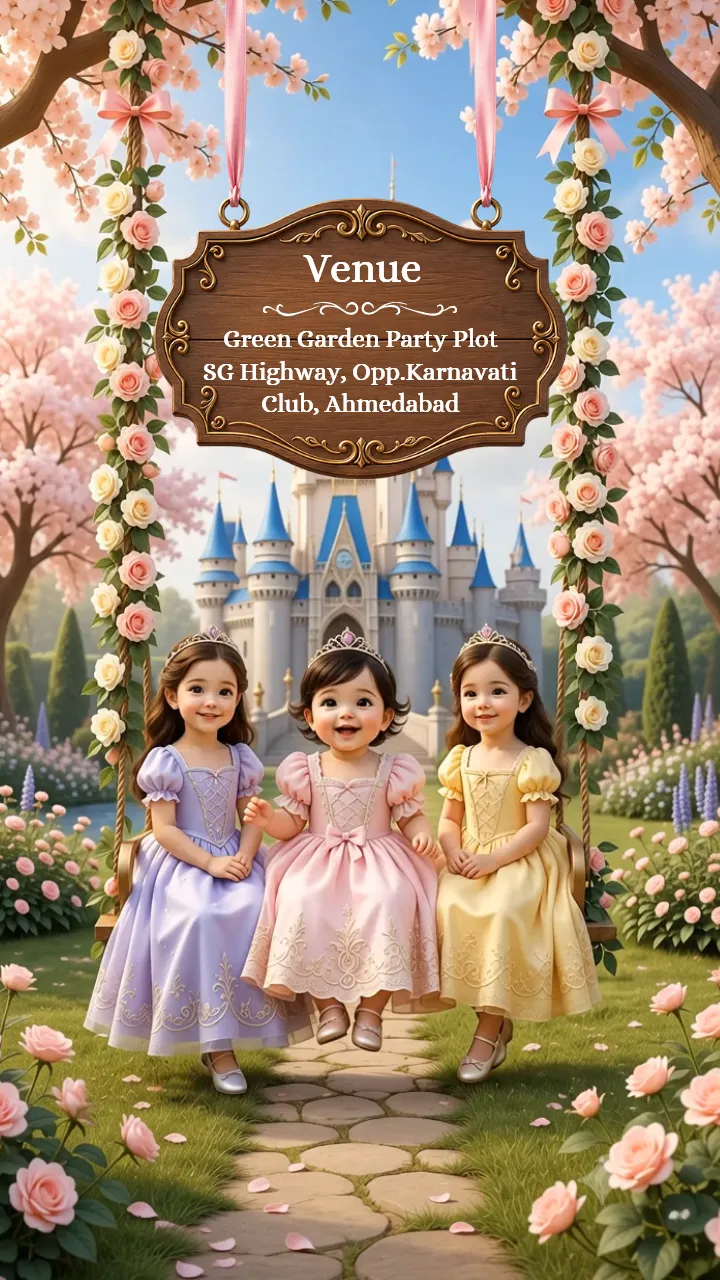 3D Birthday invitation video for Baby Princess Theme