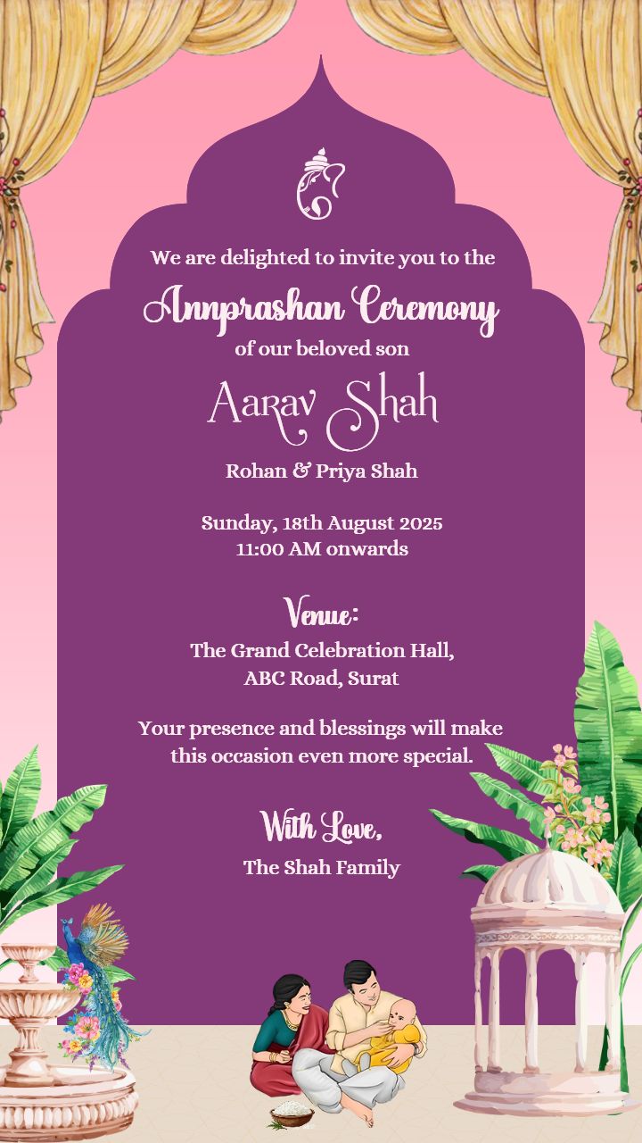 Annaprashan Ceremony Video Invite with Indian Design