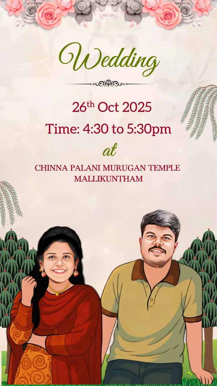 Elegant Couple Theme Wedding Invitation Card Design