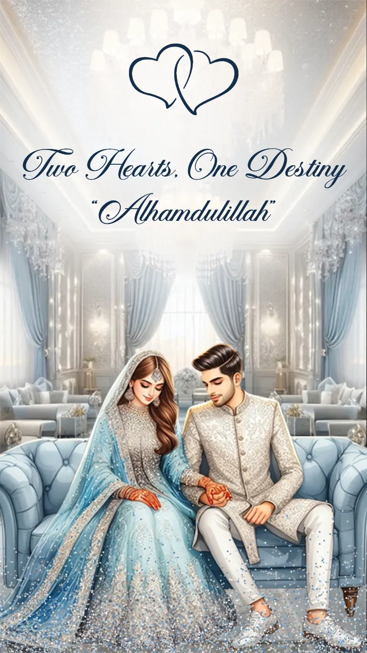 Engagement Invitation Card with Royal Blue Elegant Theme