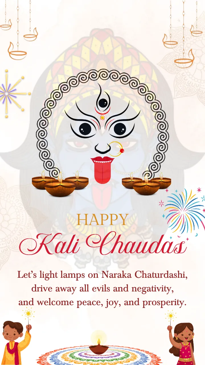 Happy Kali Chaudas Image Wishes for Peace and Prosperity