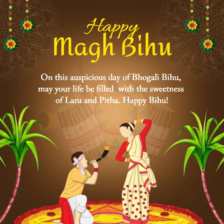 Magh Bihu Wishes Image in English for Happy Bihu Greetings