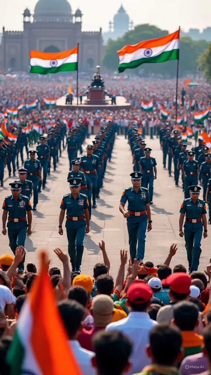 Republic Day Status Video with Tricolor Wave and Cheer