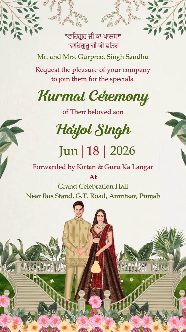 Make Unique Kurmai Invitation Card in English For Everyone