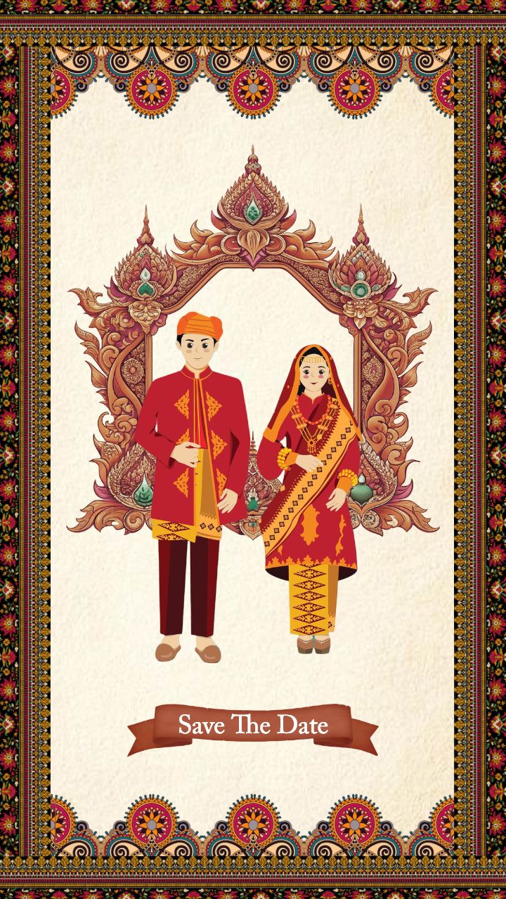 Cultural Nepali Wedding Card Design for Bride and Groom