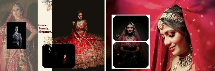 Wedding Bride Album Design PSD with Elegant Album Layouts
