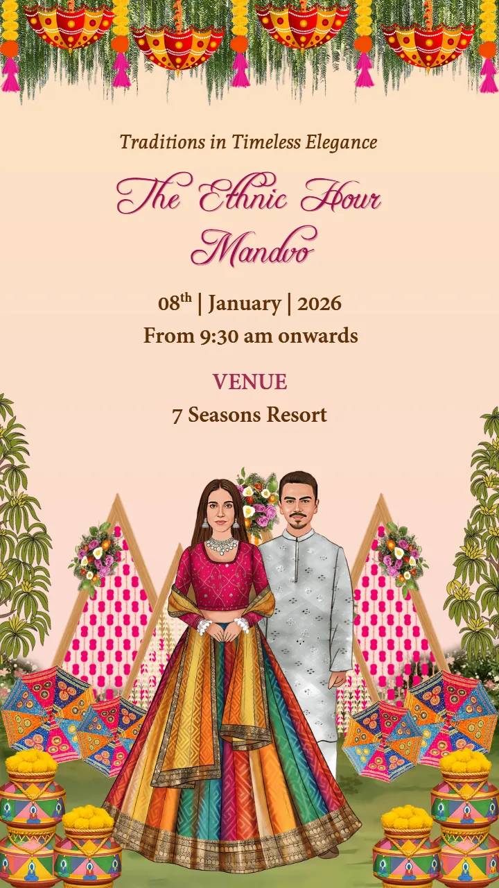 Indian Wedding Invitation Video with royal palace theme