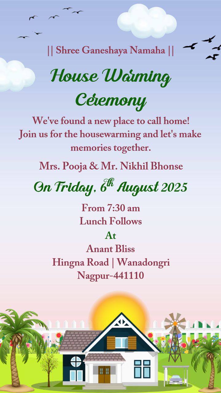 Housewarming Invitation Card Online Editing Free Template