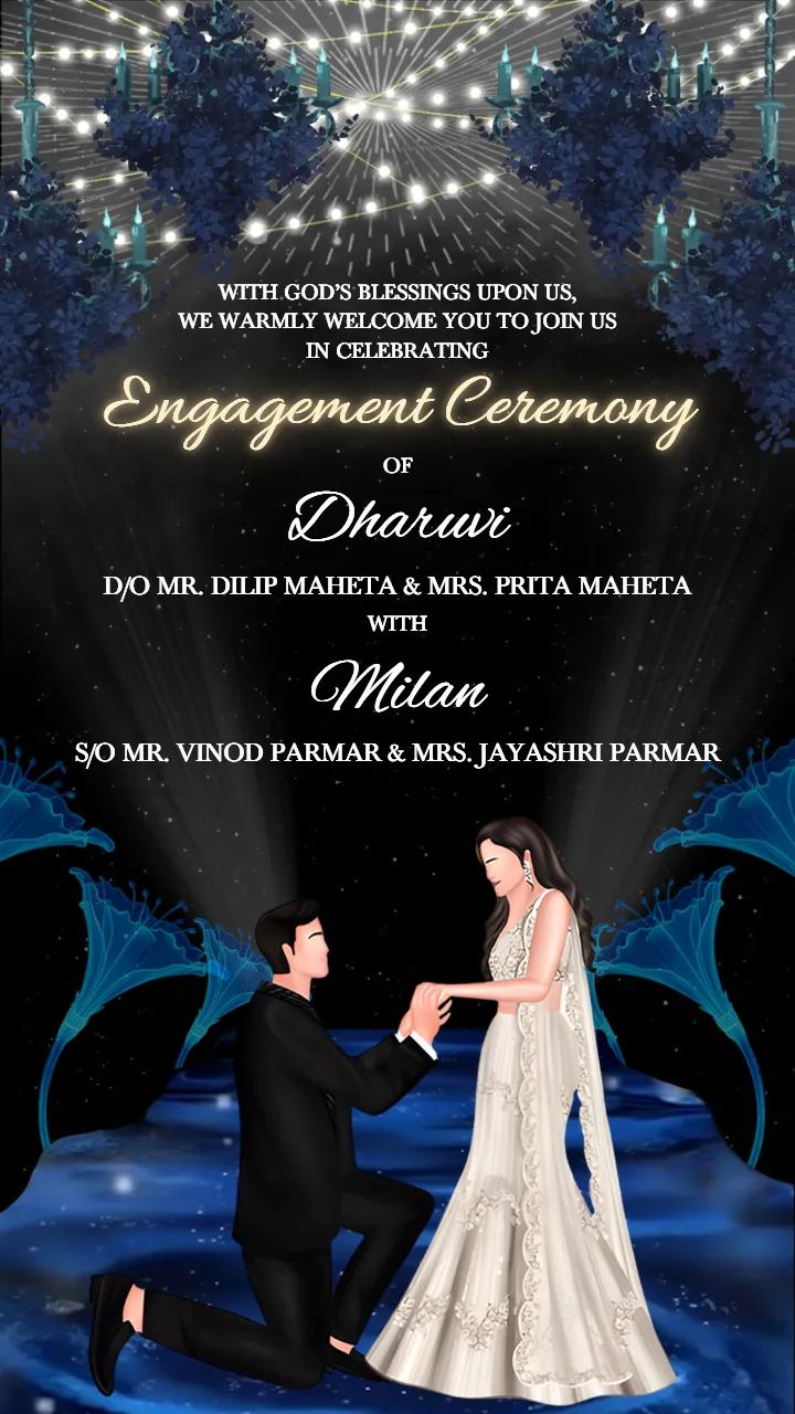 Premium Crystal Theme Engagement Invitation Video