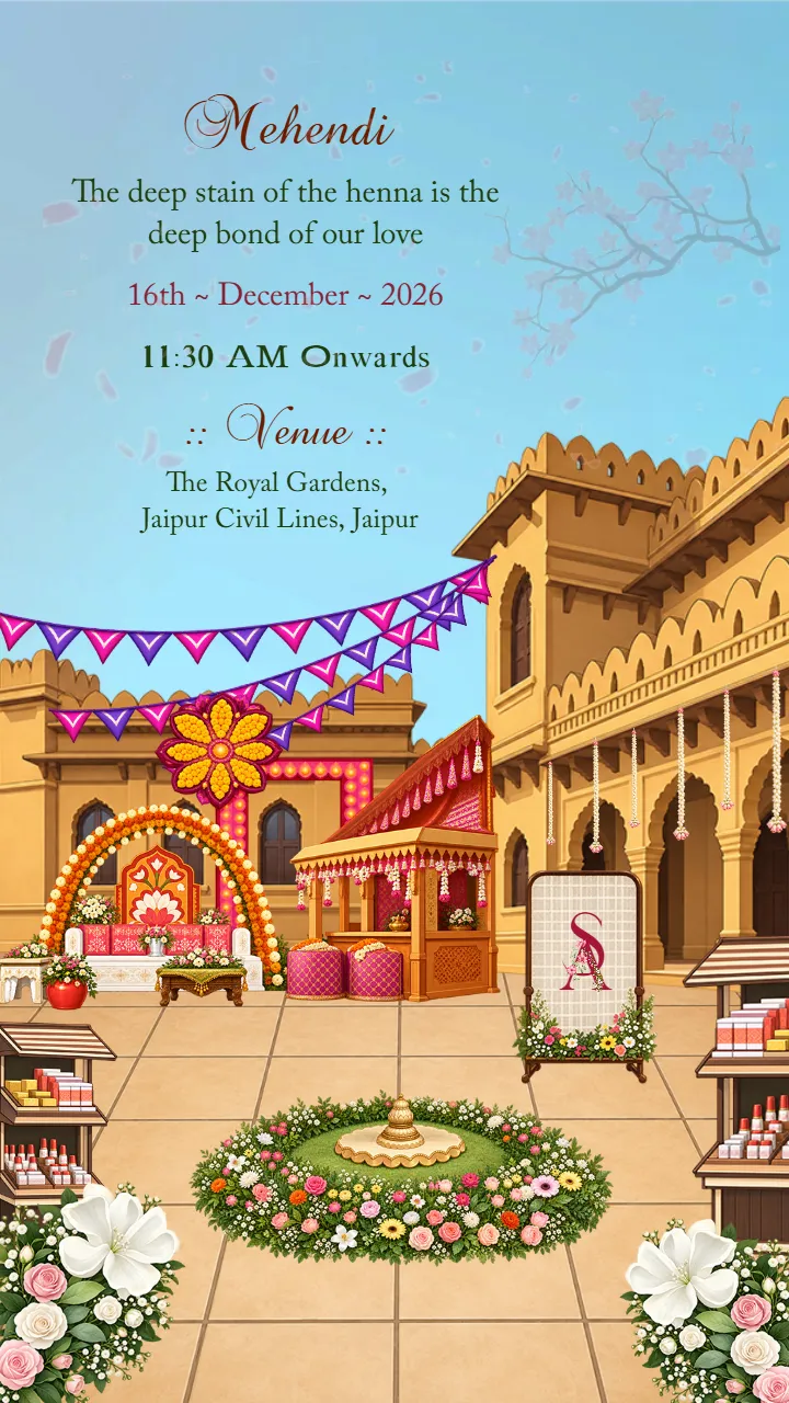 Wedding Invitation Video for Jaipur Palace Wedding Scenes