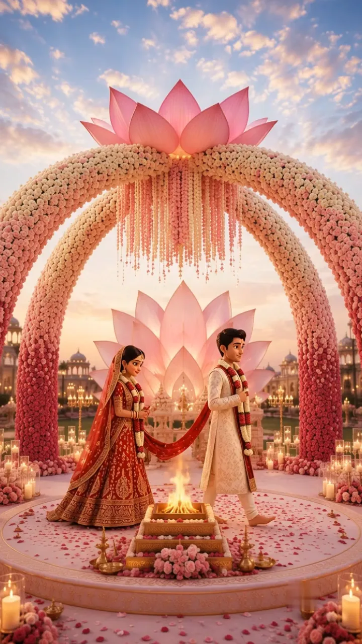 3D Wedding Invitation Video with Peacock Palace Design