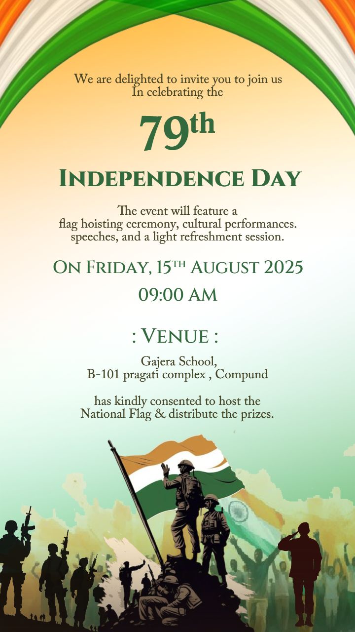 15 August 2025 Independence Day Invitation Card Template