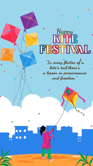 Colorful Kite Festival Poster Template