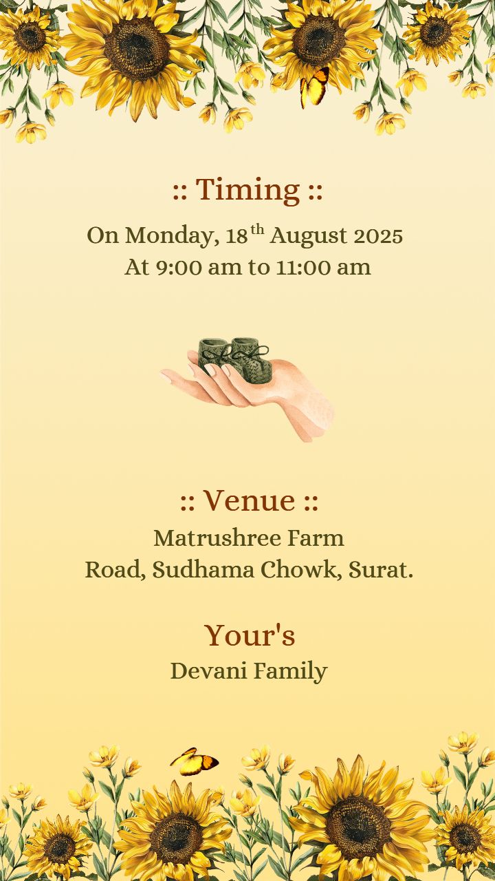 Amazing Sunflower Baby Shower Invitation Template