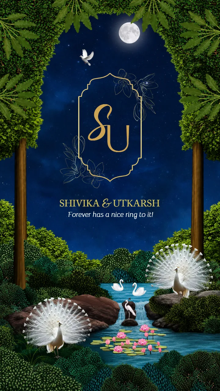 Wedding Invitation Video Featuring White Peacock Theme