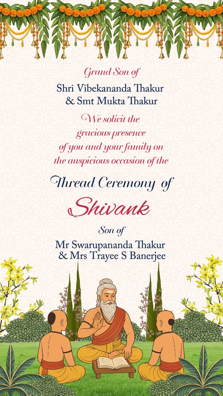 Thread Ceremony Invitation Video With Hindu Themes