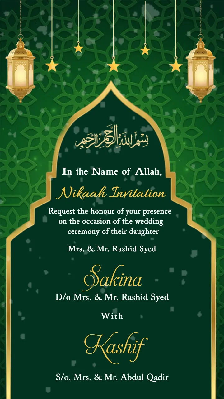 Muslim Wedding Invitation Video with Luxury Islamic Design