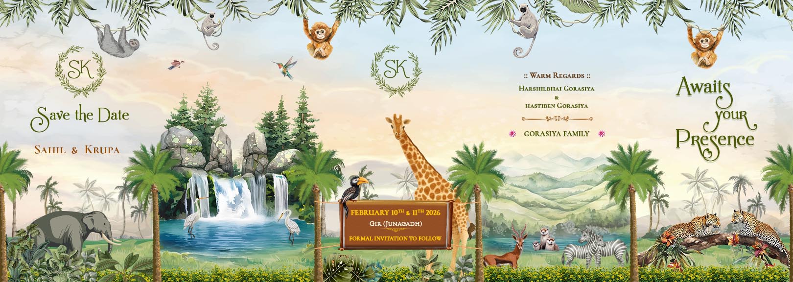 Save The Date Wedding Card Online With Nature Theme