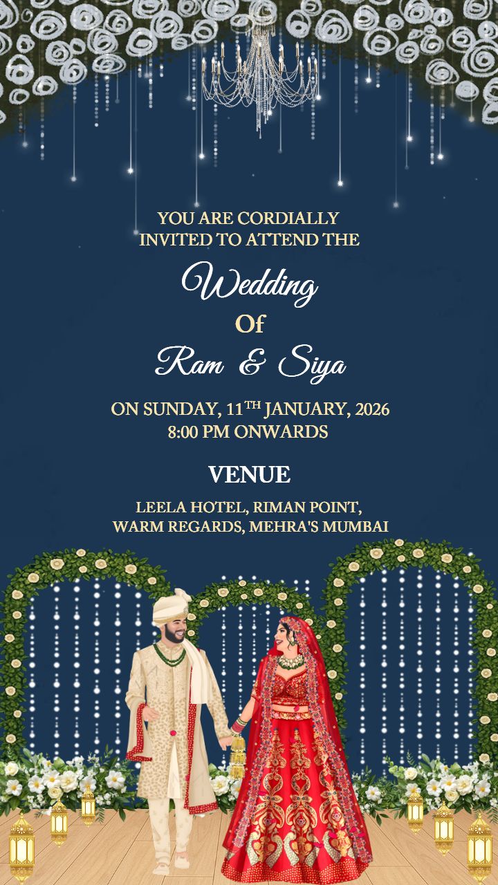 A Timeless Wedding Invitation Card in Bride-Groom Theme