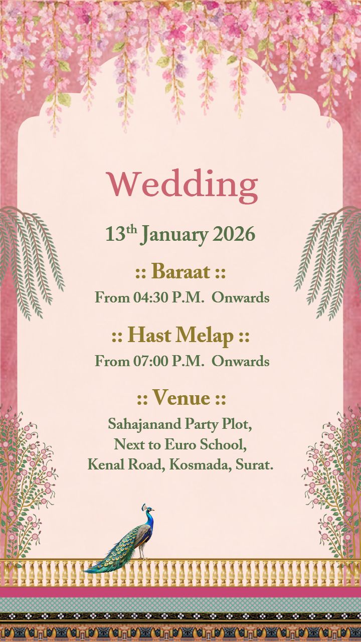 Wedding Invitation Card with Bright Colors Download