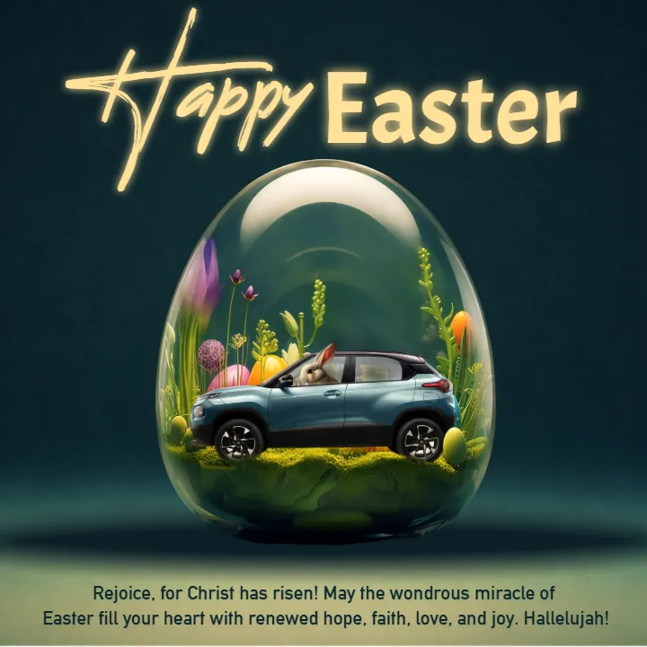 Editable Happy Easter Greetings in English Free Download