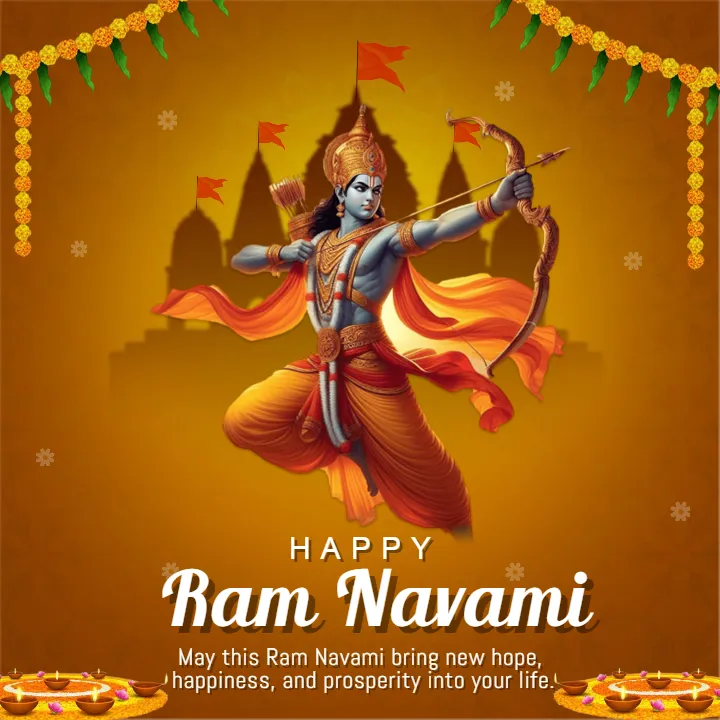 Ayodhya Inspired Ram Navami Image in English free Download