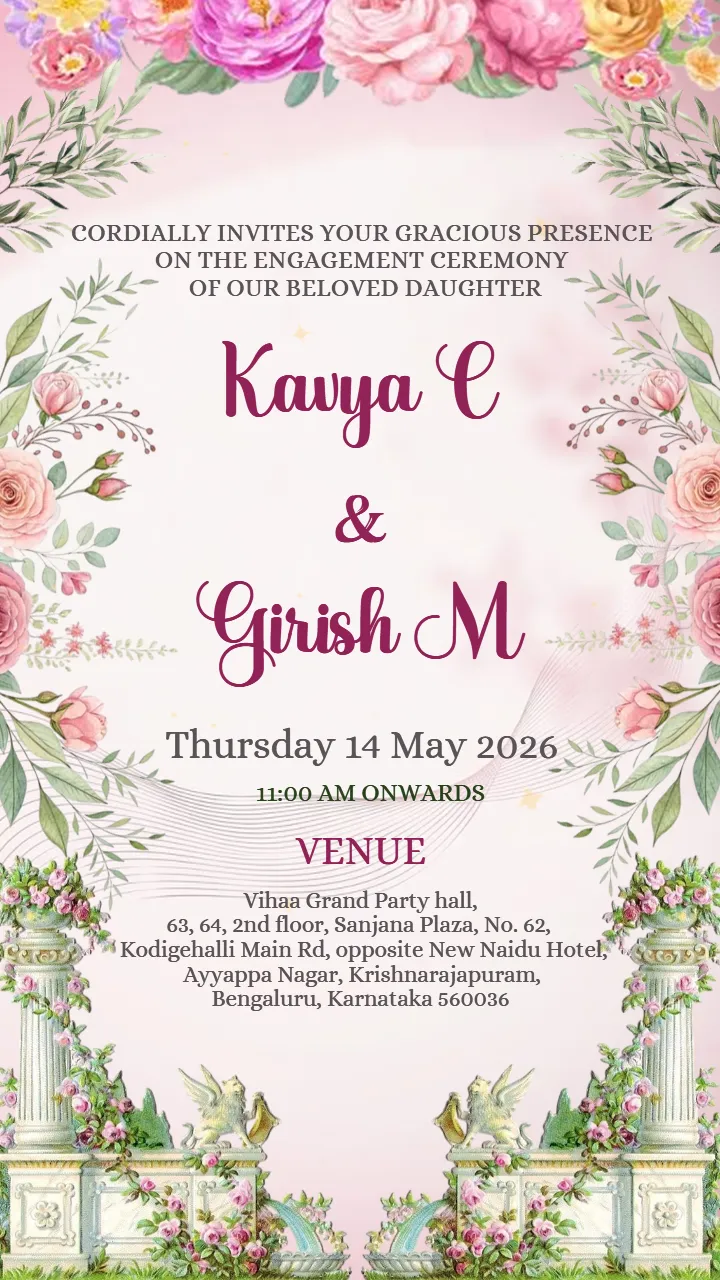 Dreamy Garden Ring Ceremony Invitation Video Design
