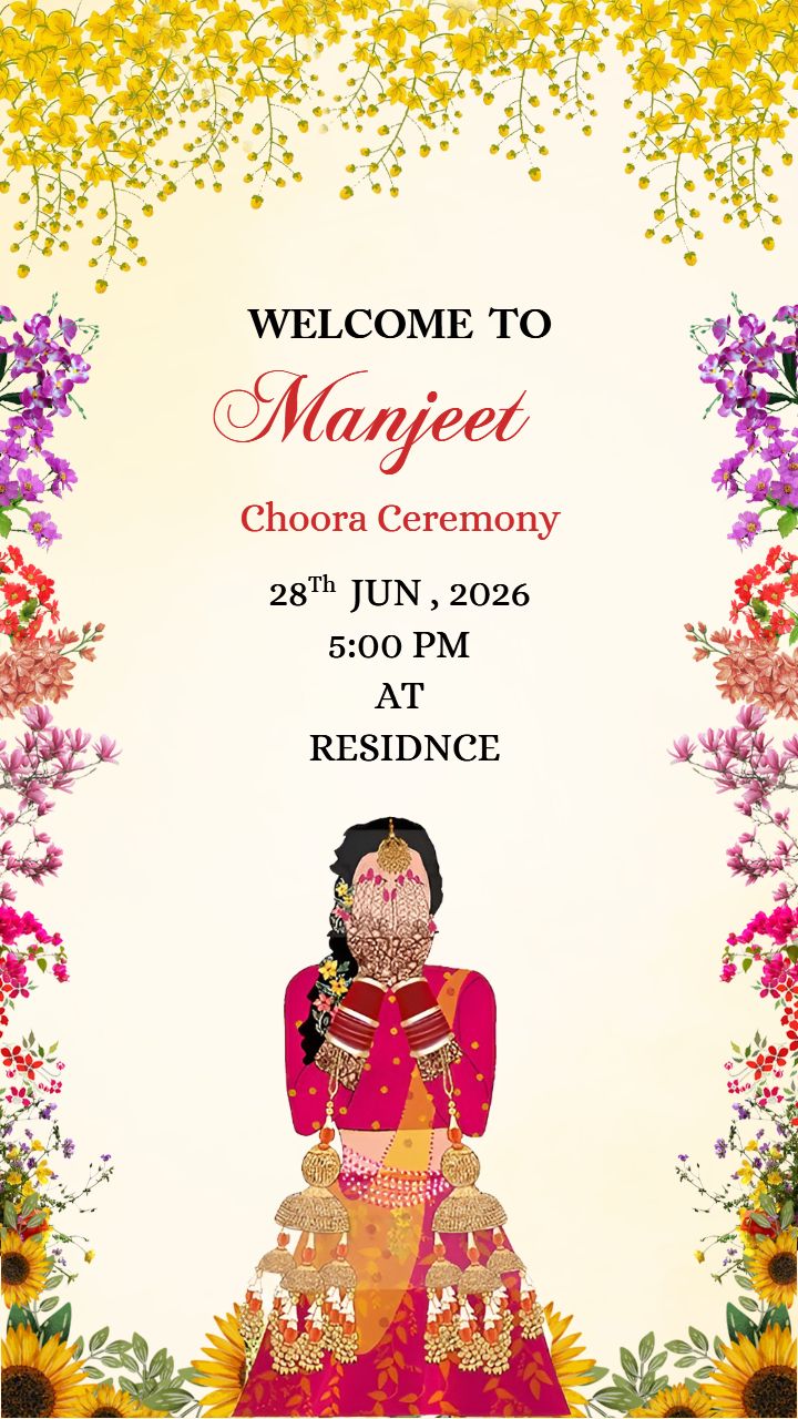 Customize Your Choora Ceremony Invitation Card Online