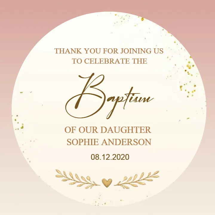 Baptism Thank You Tags for Special Guests