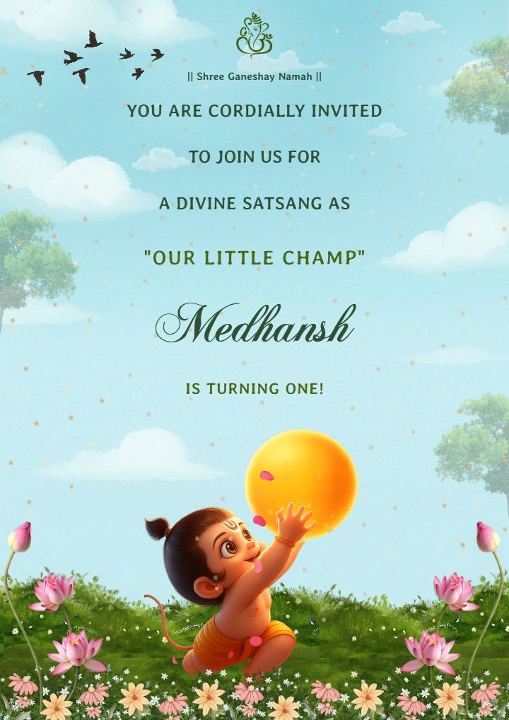 Divine Baby Boy First Birthday Invitation Template