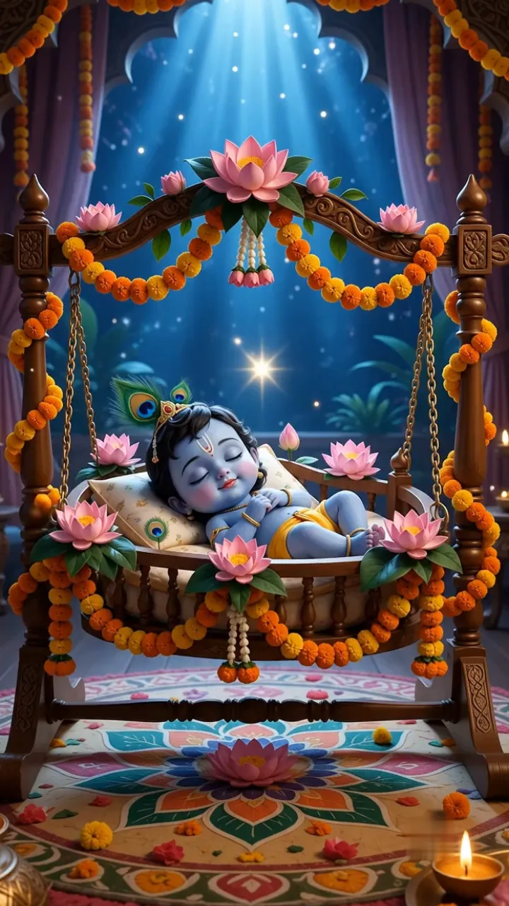 3D Janmashtami Celebration Invitation Video