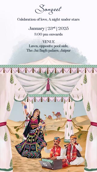 Royal Rajasthani Wedding Invitation Template For Couples
