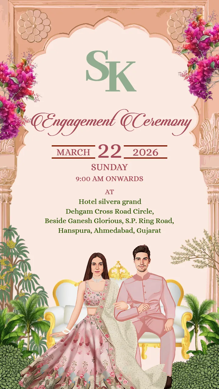 Peacock Palace Inspired Royal Engagement Video Invitation