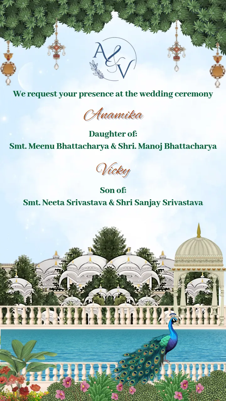 Wedding Invitation Template With Divine Mandap Design