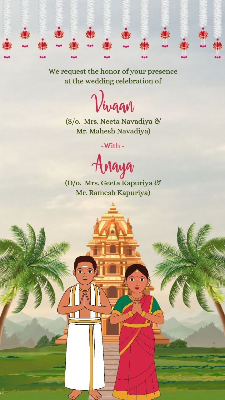 Colorful South Wedding Invitation Video with Animation