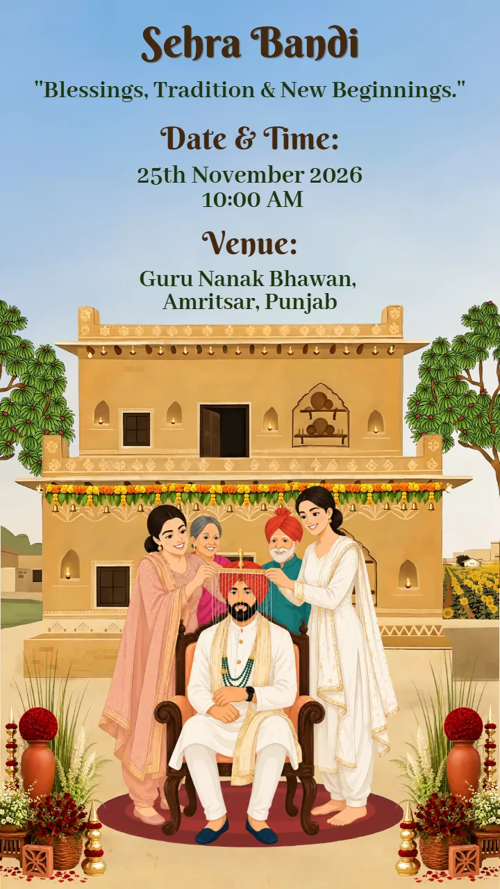 Punjabi Wedding Invitation Video For Anand Karaj Ceremony